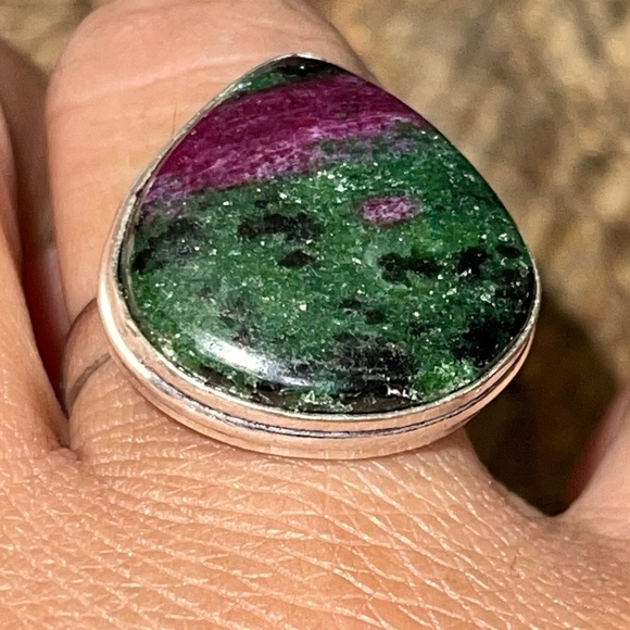 Anyolite Ruby Zoisite Ring Size 7 1/2 - Picture 8 of 14